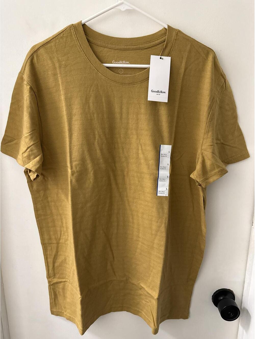 Goodfellow & Co Men's Short Sleeve Crew Neck T-Shirt Size L Tan